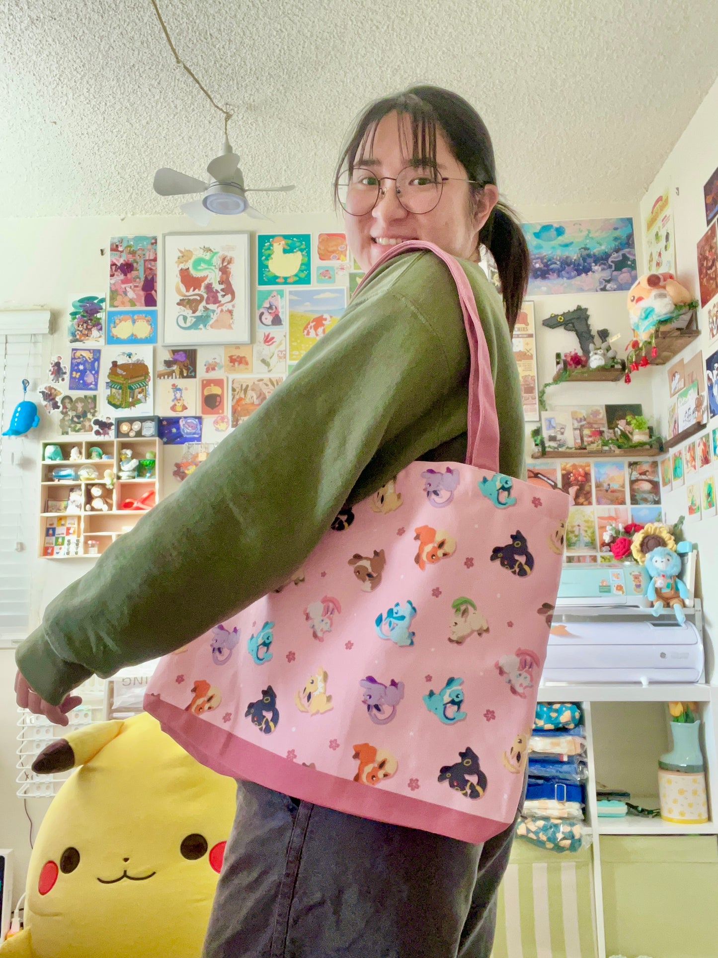 Eeveelutions Zippered Shoulder Tote
