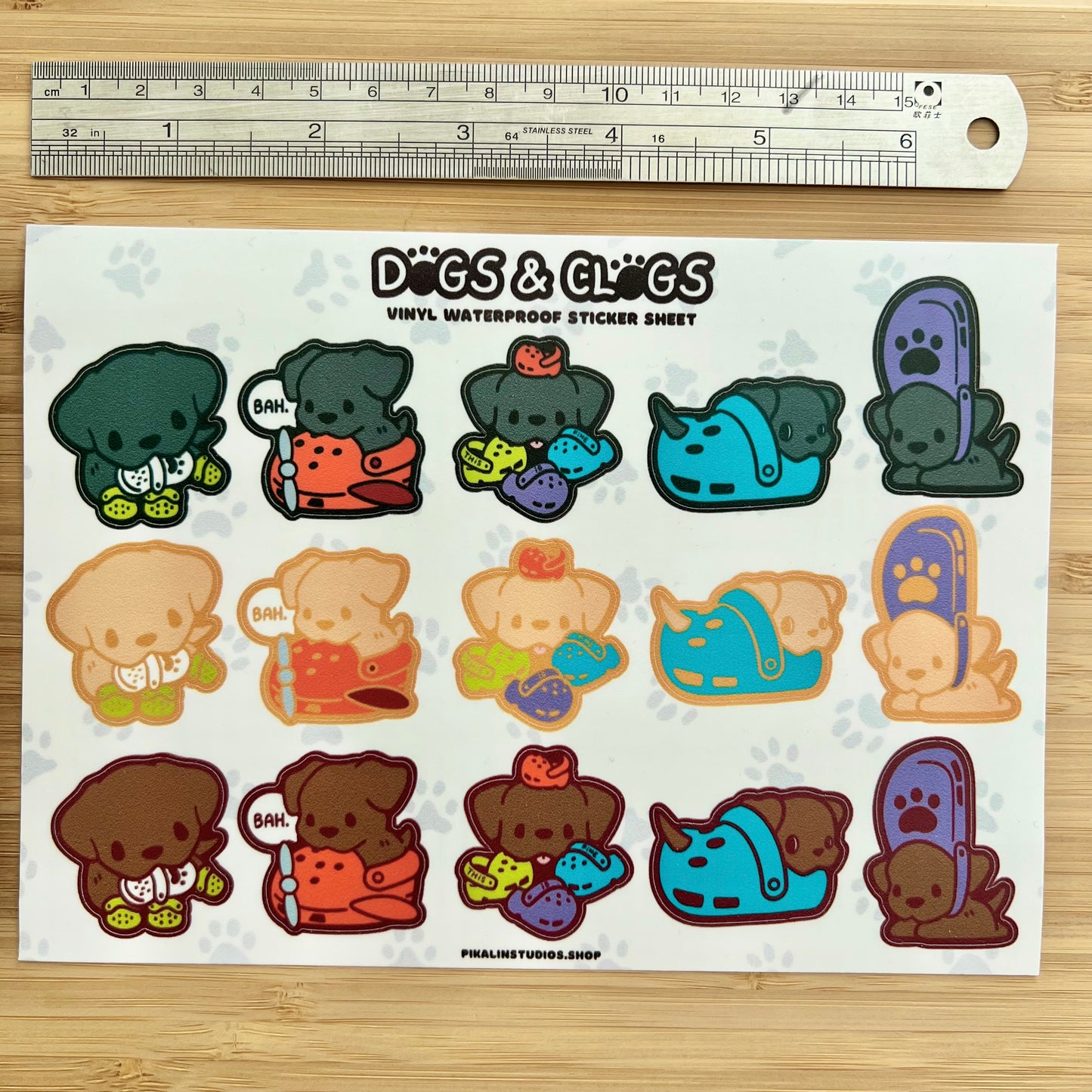Dogs & Clogs Vinyl Sticker Sheet