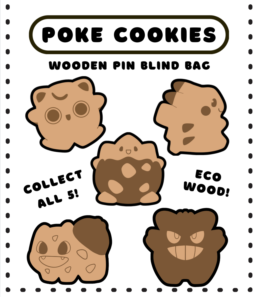 Poké Cookies Blind Bag | Wooden Pin
