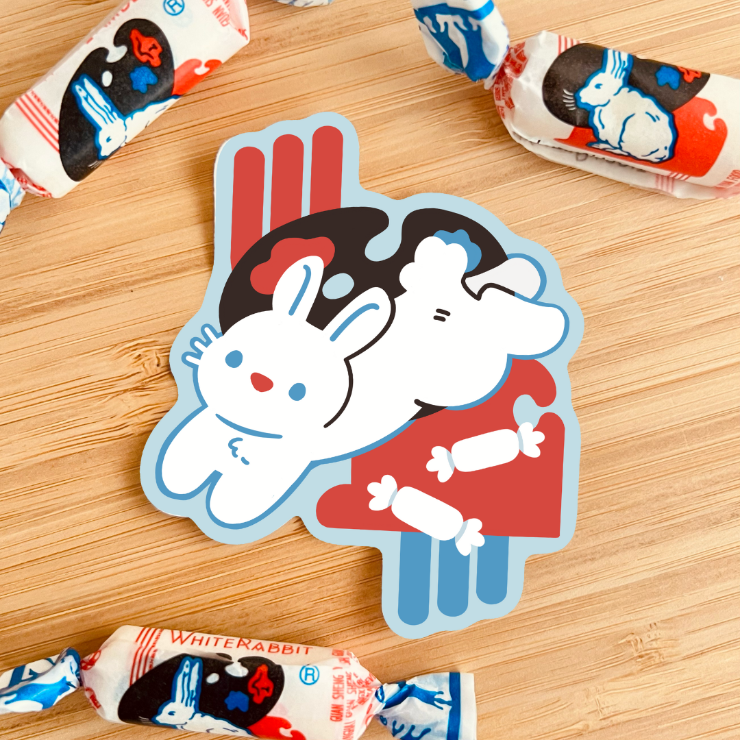 White Rabbit Vinyl Sticker