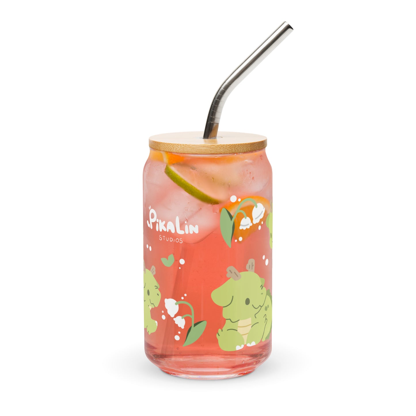 Dragon of the Valley | Glass Cup w/ Lid & Straw