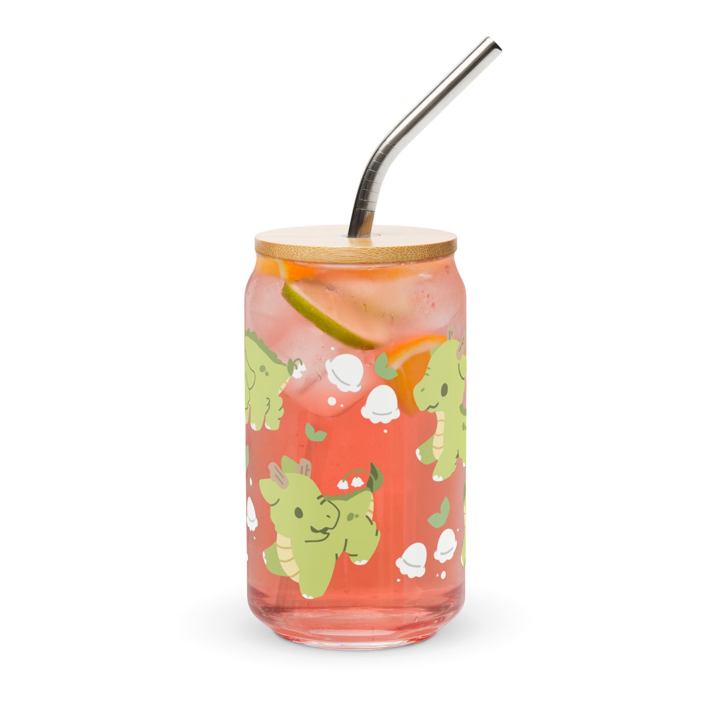 Dragon of the Valley | Glass Cup w/ Lid & Straw