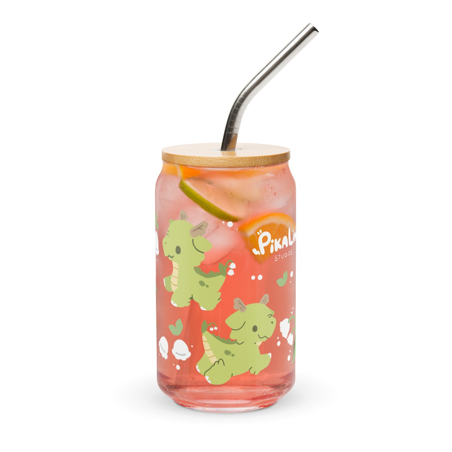 Dragon of the Valley | Glass Cup w/ Lid & Straw