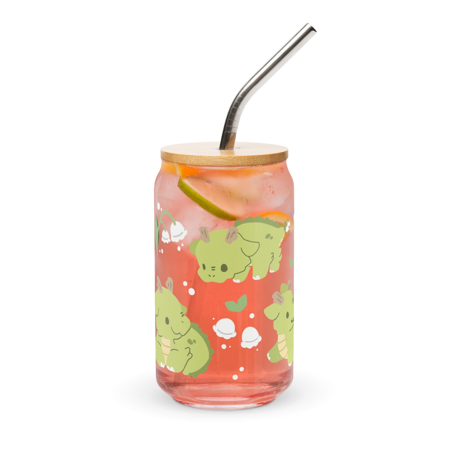 Dragon of the Valley | Glass Cup w/ Lid & Straw