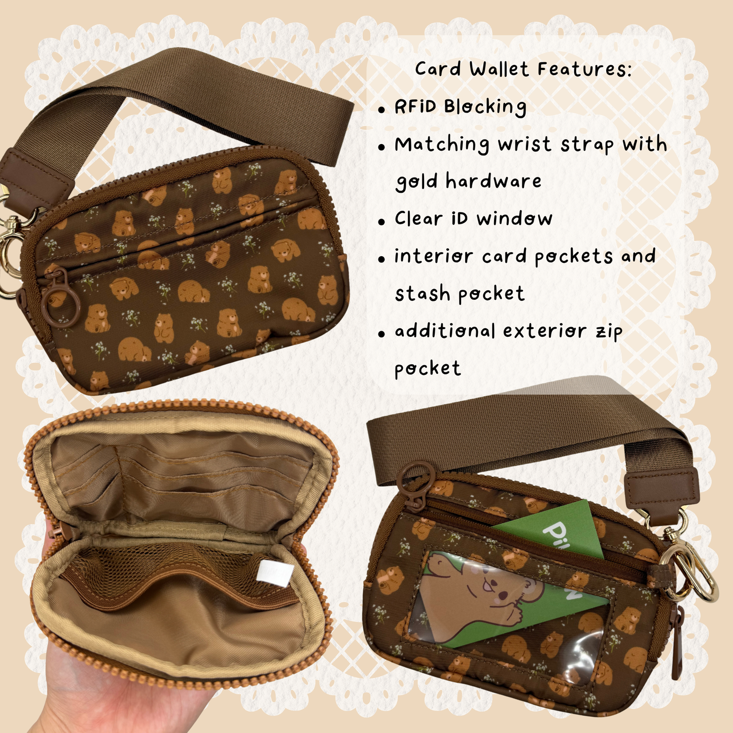 RFID Card Wallet w/ Wrist Strap
