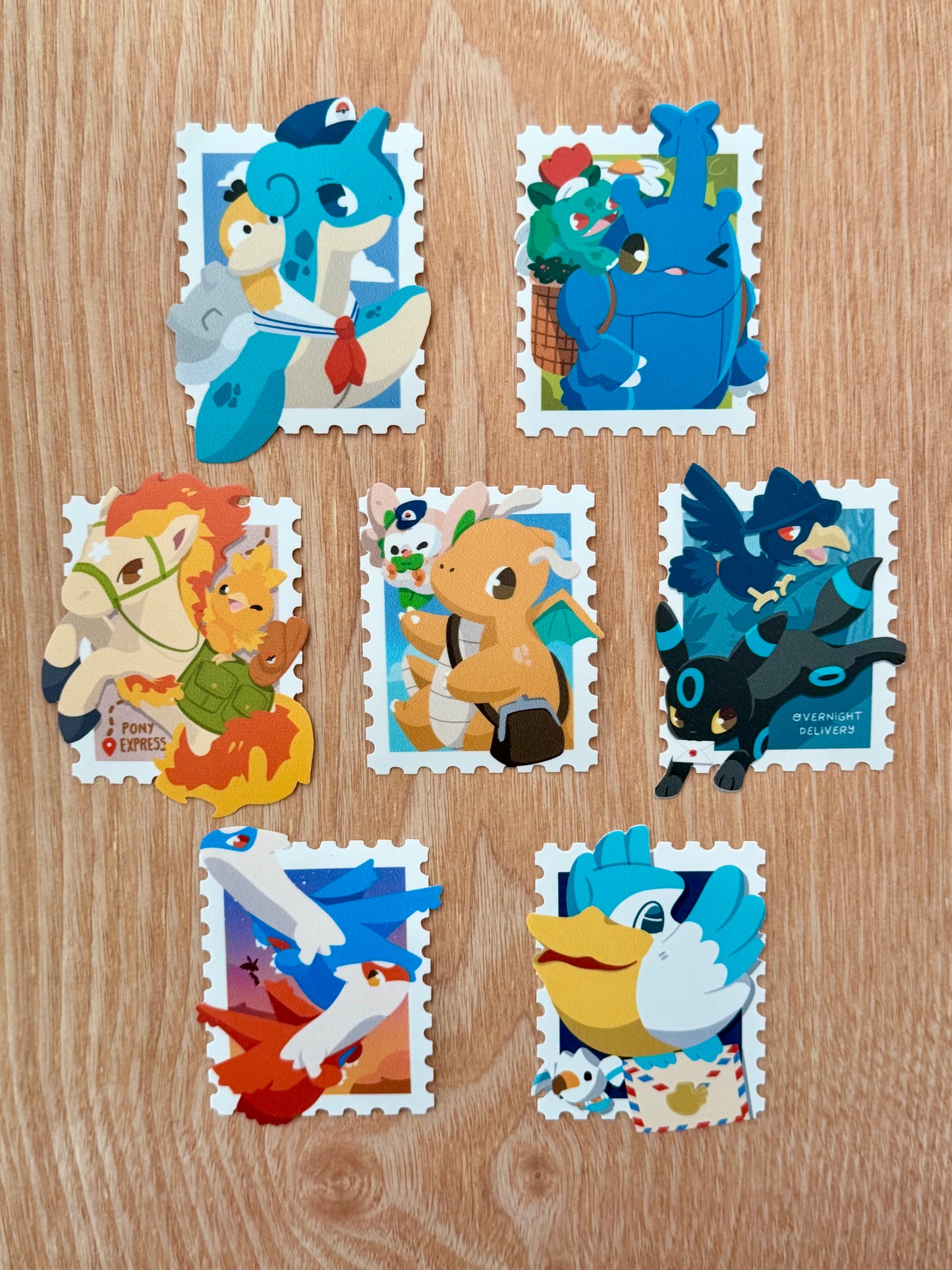 Postal Stamp Friends Vinyl Stickers