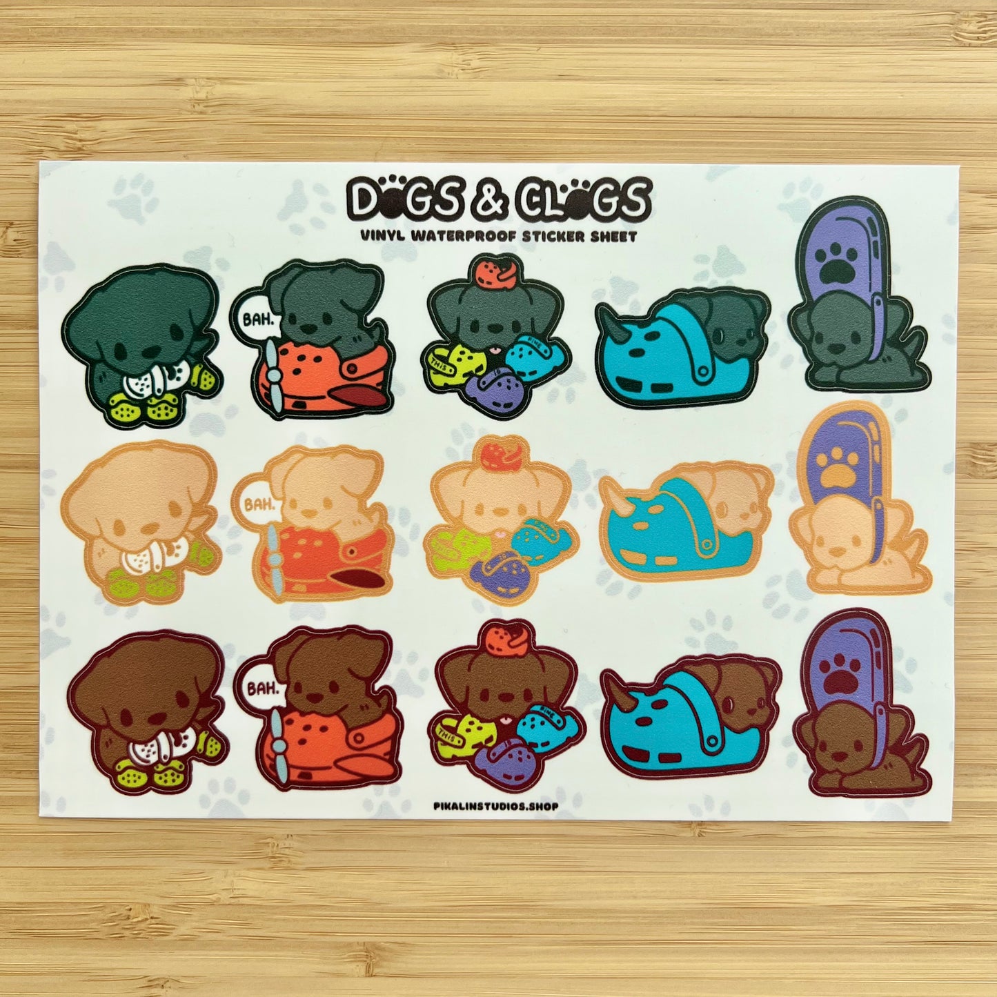 Dogs & Clogs Vinyl Sticker Sheet